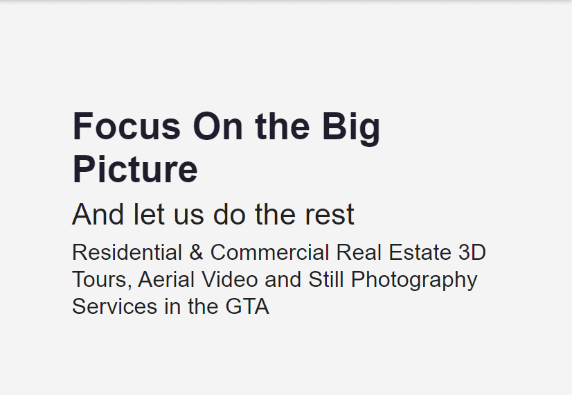 BIG PICTURE IS A PHOTOGRAPHY