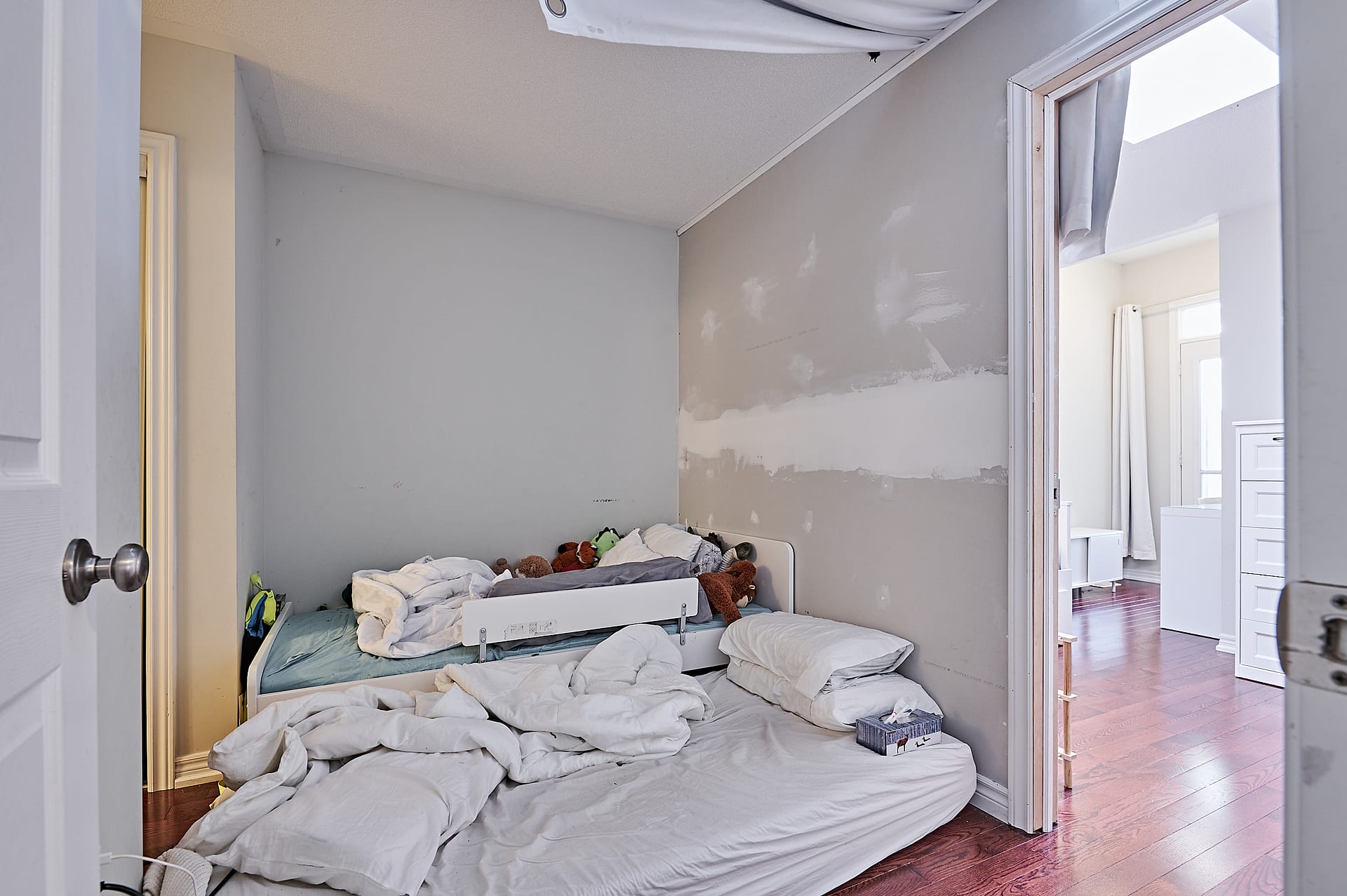 Bedroom before staging for listing photography