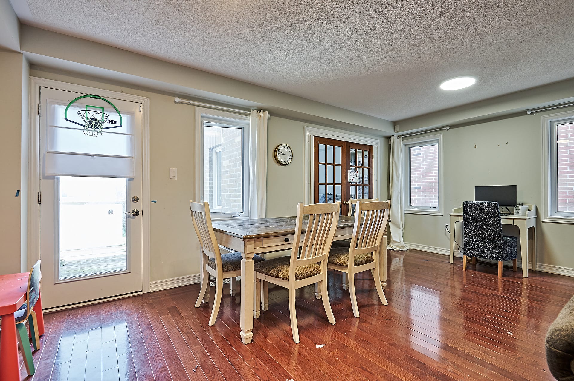 Dining area before staging and prep for listing photos