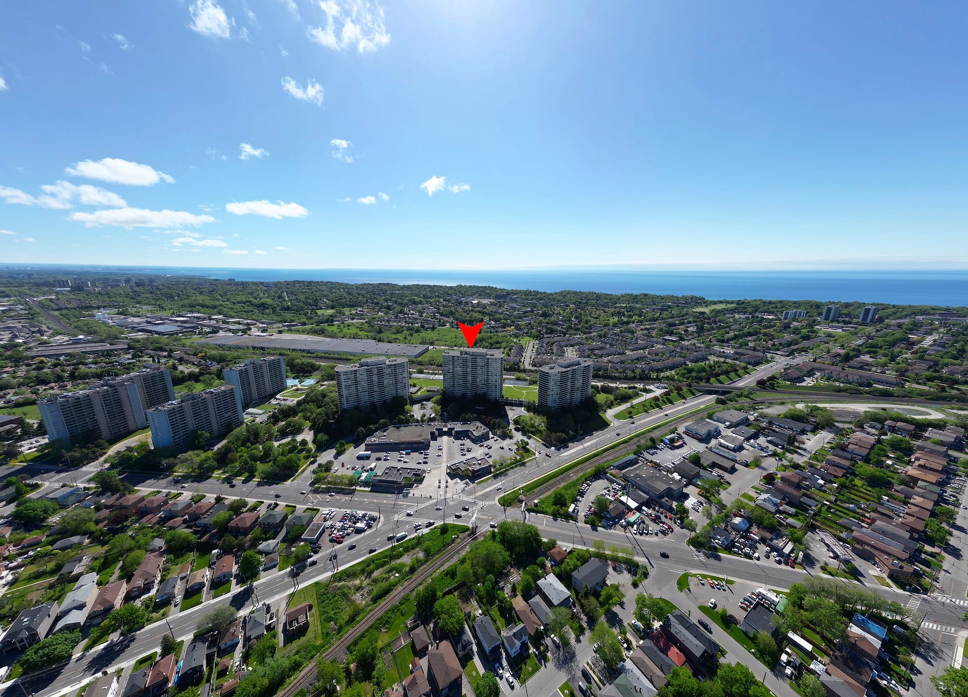 Exterior building context for a Scarborough condo listing with tour potential