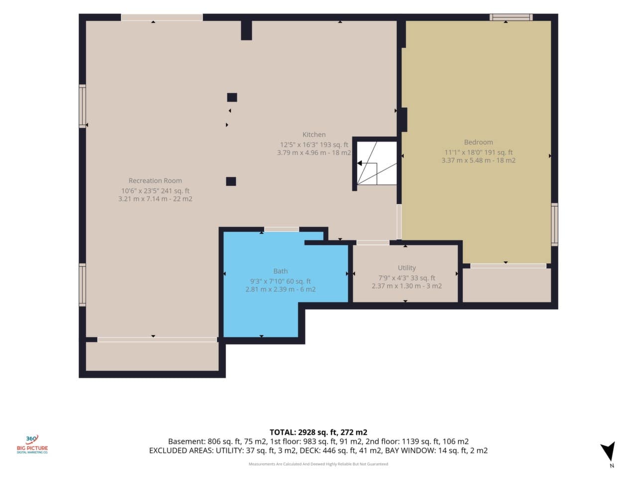 Dimensioned main-floor floor plan sample from a GTA listing media project